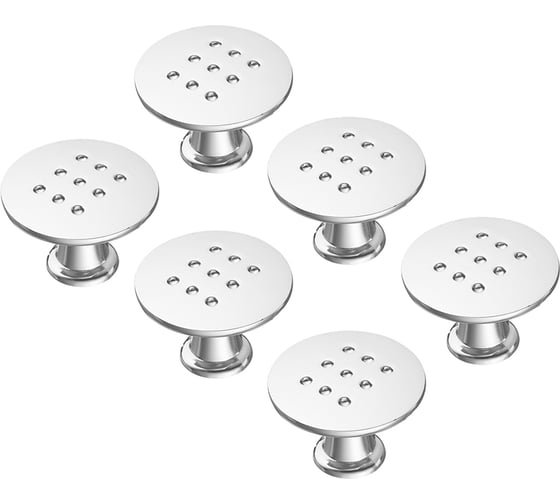 Ручка-кнопка Kerron Комплект из 6 шт, матовый хром, K-1060 SC SET6(K-1060 SC) 1