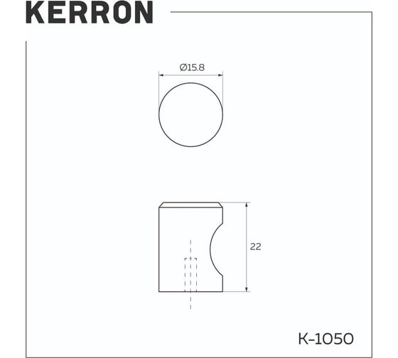 Ручка-кнопка Kerron Комплект из 8 шт K-1050 SC, матовый хром SET8(K-1050 SC) 1