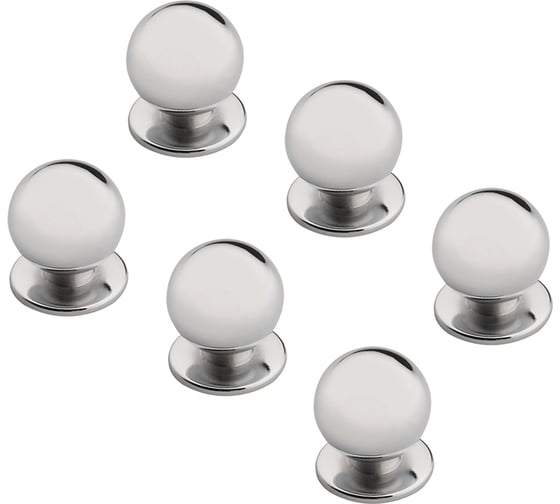 Ручка-кнопка Kerron Комплект из 6 шт, матовый хром, K-1120 SC SET6(K-1120 SC) 1