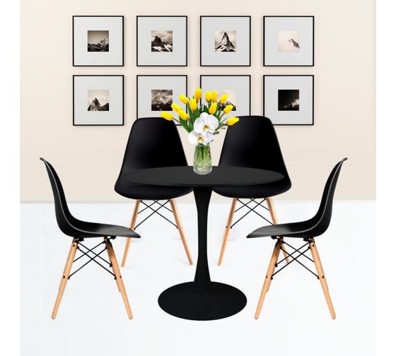 Стол BRADEX Tulip черный, 90см FR 0221