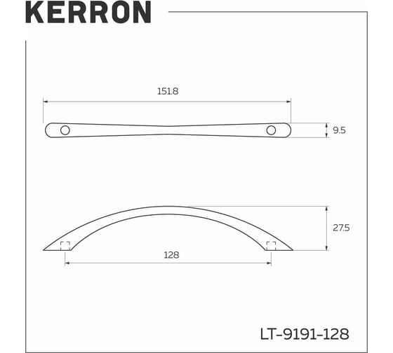 Ручка-скоба Kerron комплект из 8 шт LT-9191-128, хром SET8(LT-9191-128)