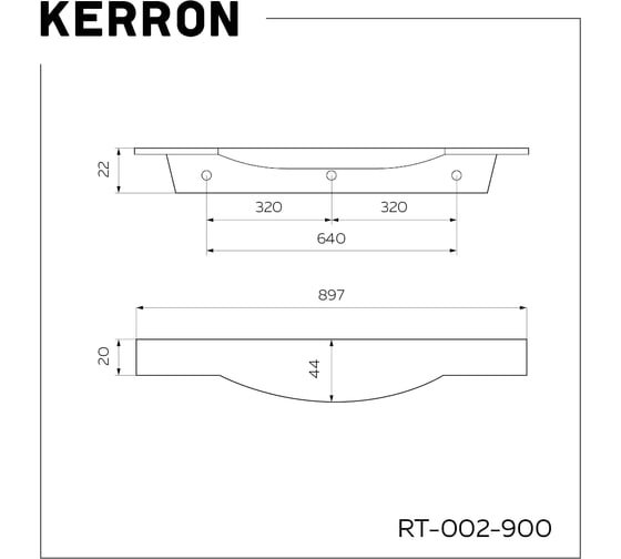 Ручка торцевая Kerron, 900 мм, матовый хром RT-002-900 SC