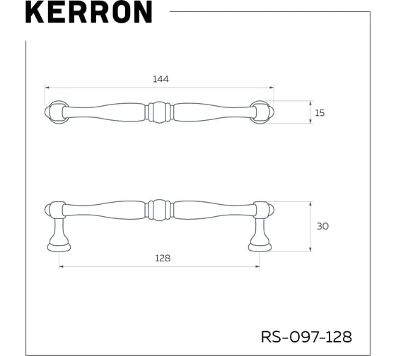 Ручка-скоба Kerron комплект из 4 шт. 128 мм RS-097-128, хром SET4(RS-097-128)