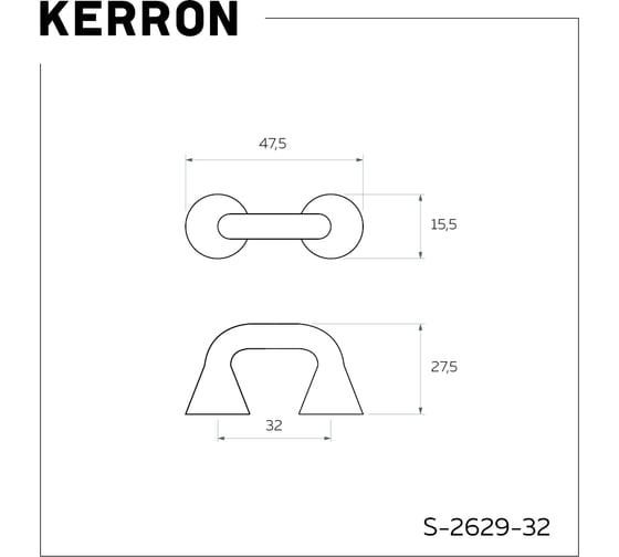 Ручка-скоба Kerron комплект из 4 шт., 32 мм, матовое золото, S-2629-32 BSG SET4(S-2629-32 BSG)