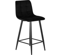 Стул полубарный DOBRIN OLIVIA цвет сиденья черный велюр 108-77, черные матовые ножки LML-8078-1_B-M_V-108-77