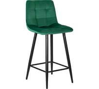 Стул полубарный DOBRIN OLIVIA цвет сиденья зелёный велюр 108-64, черные матовые ножки LML-8078-1_B-M_V-V108-64