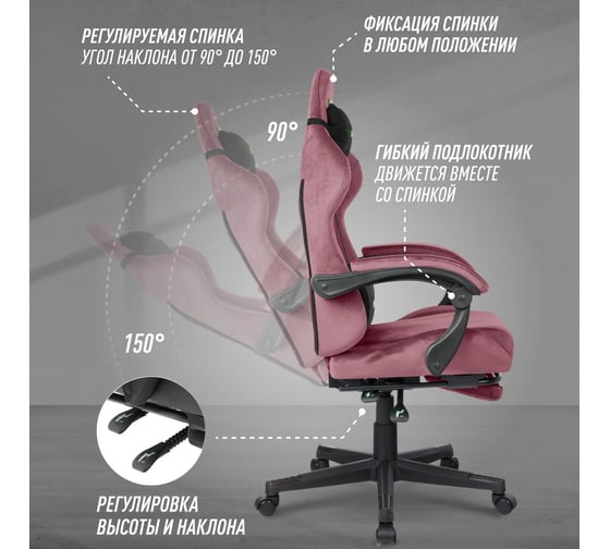 Игровое компьютерное кресло VMMGame THRONE VELOUR PINK OT-B31-VRPK