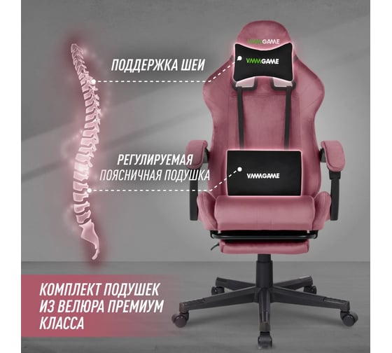Игровое компьютерное кресло VMMGame THRONE VELOUR PINK OT-B31-VRPK