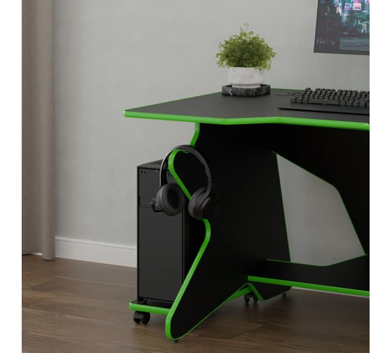 Игровой компьютерный стол VMMGame SPACEONE DARK 140 GREEN SO-2-BKGN