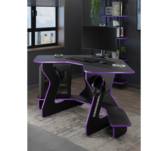 Игровой угловой компьютерный cтол VMMGame JETX DARK PURPLE SF-1BPU