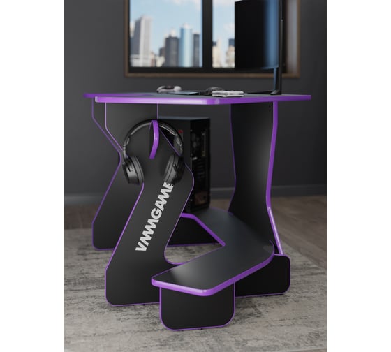 Игровой угловой компьютерный cтол VMMGame JETX DARK PURPLE SF-1BPU