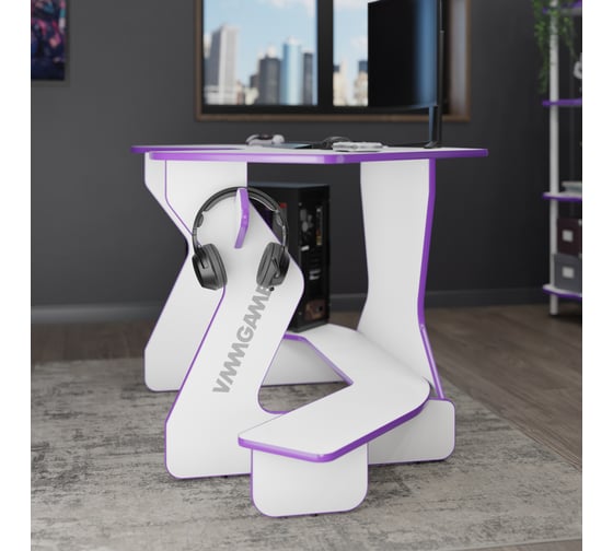 Игровой угловой компьютерный cтол VMMGame JETX LIGHT PURPLE SF-1WEPU
