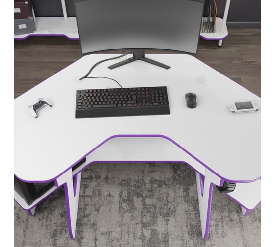 Игровой угловой компьютерный cтол VMMGame JETX LIGHT PURPLE SF-1WEPU