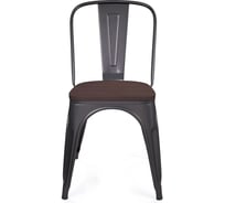 Стул металлический ALSAV Bistro Wood 440x500x860, вяз темный/черный матовый AL 403 MW 21000809