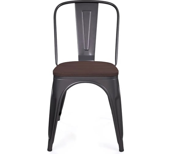 Стул металлический ALSAV Bistro Wood 440x500x860, вяз темный/черный матовый AL 403 MW 21000809 1