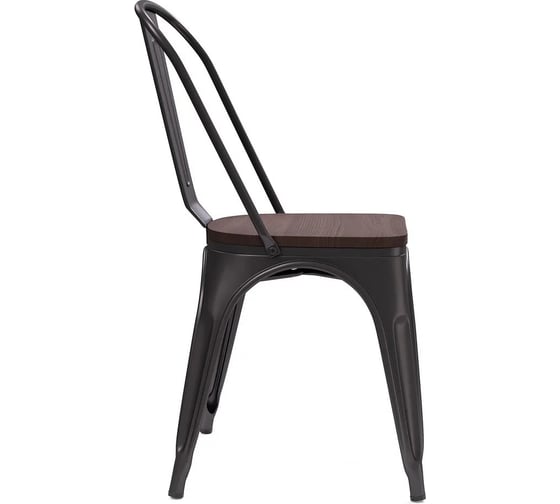Стул металлический ALSAV Bistro Wood 440x500x860, вяз темный/черный матовый AL 403 MW 21000809