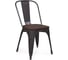 Стул металлический ALSAV Bistro Wood 440x500x860, вяз темный/черный матовый AL 403 MW 21000809 2