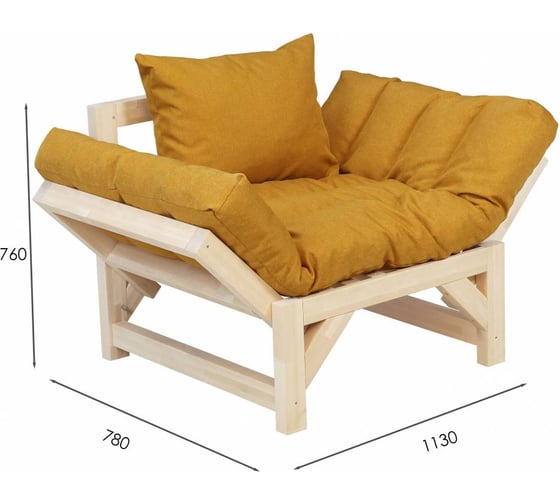 Кресло Мебелик Бинго ткань savana plus yellow, каркас лак 9292