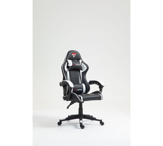 Кресло компьютерное игровое Стул Груп TopChairs Shadow, экокожа бело-черный GF-8079 white+black