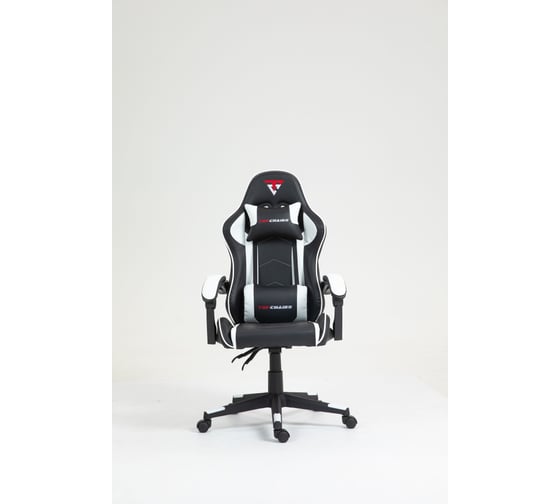 Кресло компьютерное игровое Стул Груп TopChairs Shadow, экокожа бело-черный GF-8079 white+black