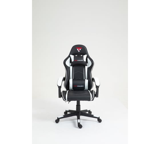 Кресло компьютерное игровое Стул Груп TopChairs Shadow, экокожа бело-черный GF-8079 white+black