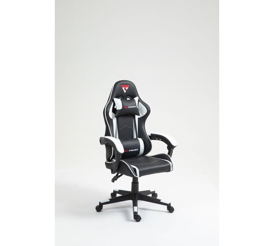 Кресло компьютерное игровое Стул Груп TopChairs Shadow, экокожа бело-черный GF-8079 white+black
