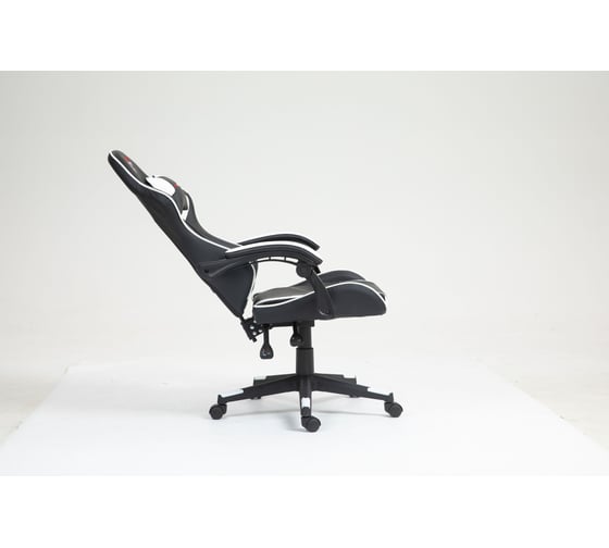 Кресло компьютерное игровое Стул Груп TopChairs Shadow, экокожа черно-белый GF-8079 black+white