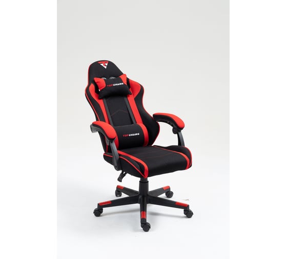 Кресло компьютерное игровое Стул Груп TopChairs Shadow, ткань черно-красный GF-8079 TT701+TT703