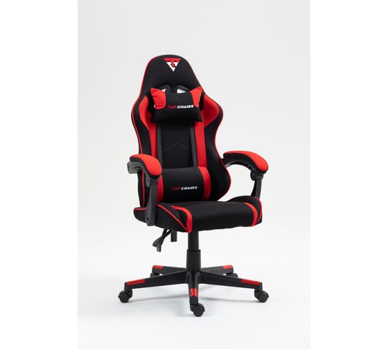 Кресло компьютерное игровое Стул Груп TopChairs Shadow, ткань черно-красный GF-8079 TT701+TT703