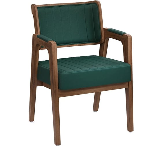 Стул ALSAV Norman 580х580х830, орех темный/экокожа dark green AL 501 21000830