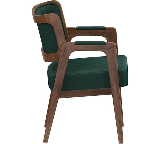 Стул ALSAV Norman 580х580х830, орех темный/экокожа dark green AL 501 21000830