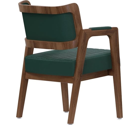 Стул ALSAV Norman 580х580х830, орех темный/экокожа dark green AL 501 21000830