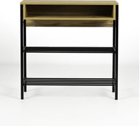 Обувница Divan24 Оденсе-3 дуб вотан металлическая с полками со стенкой с сидушкой для прихожей для коридора 77400119