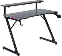 Игровой стол DEFENDER Adamant полка, подвесы,черный, МДФ, RGB 64075