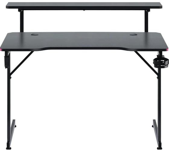 Игровой стол DEFENDER Adamant полка, подвесы,черный, МДФ, RGB 64075