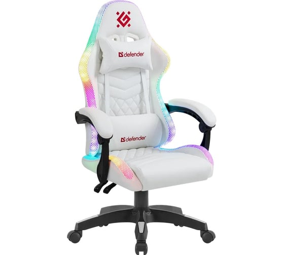Игровое кресло DEFENDER Core белый, RGB, класс 4, полиуретан 64048 1