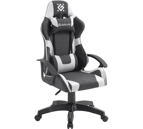 Игровое кресло DEFENDER Ibis серый/белый, класс 2, ткань 64043