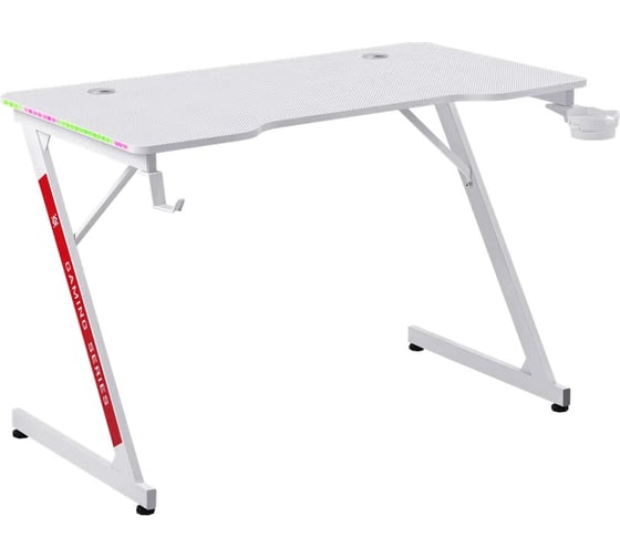 Игровой стол DEFENDER Solas подвес кружка + гарнитура белый, МДФ, RGB 64073 1