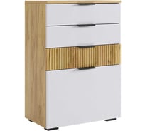 Комод Бери (дуб крафт золотой/белое дерево) MPR-027.2563