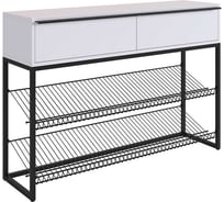 Обувница Крафт 2 (черный муар/белый) LMN-02.2342