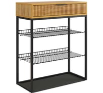 Обувница Вельвет (дуб крафт золотой/акация светлая/черный муар) 173128.3325