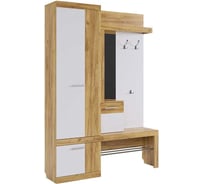 Прихожая Алекс (дуб крафт золотой/белое дерево) PR-0028.2563