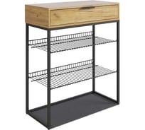 Обувница Краш (черный муар/дуб крафт золотой) LMN-13.2555