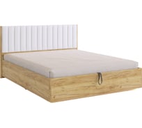 Кровать с подъемным механизмом Адам 160x200 см (дуб крафт золотой/белоснежный (экокожа)) MSA-06.2760