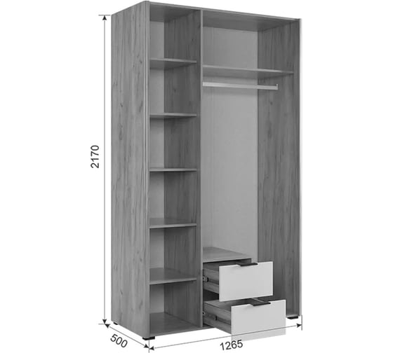 Шкаф трехдверный Адам зеркало дуб крафт золотой/графит MSA-05.2564