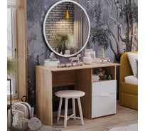 Ремикс Стол компьютерный / Дуб Крафт Золотой/Холст Белый ТриЯ 263019