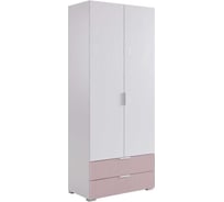 Шкаф двухдверный Зефир 120.01 белое дерево/пудра розовая эмаль UL.120-M.103.01.3095
