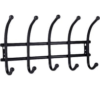 Настенная рожковая вешалка Универсал 40см черный ВН 5кр ч УТ-00127357