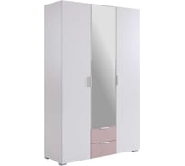 Шкаф трехдверный Зефир 109.02 белое дерево/пудра розовая эмаль UL.109-M.103.02.3095