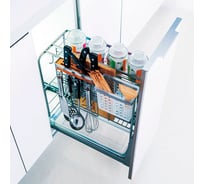 Выдвижная корзина для приправ 400 (345_470_420) серый жемчуг Mebax 00-00002779